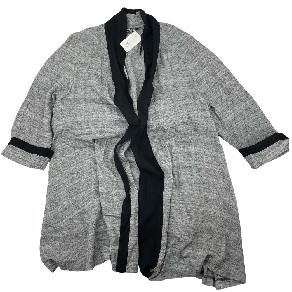 R&D Dress Ltd Women's Cardigan Open Front Grey Knit Size XL